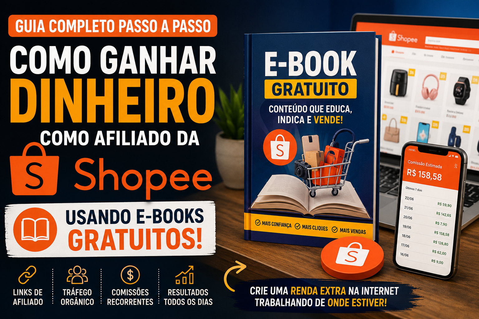 Como Ganhar Dinheiro como Afiliado da Shopee Usando E-books Gratuitos